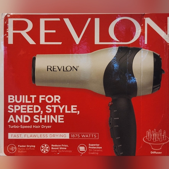 Revlon Perfect Heat Volumizing Turbo Hair Dryer. NEW (damaged box) - Picture 1 of 12